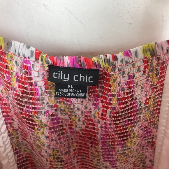 City Chic Floral Polka Dot Zip Mini Dress 24 22 - Picture 6 of 8